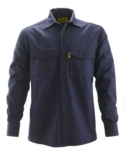 CAMISA AZUL MARINO GABARDINA 100% ALGODON